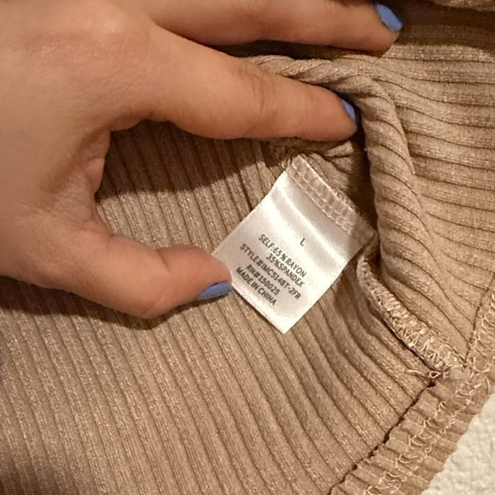 Miami Ribbed Sleeveless Top in Tan - Picture 3 of 4